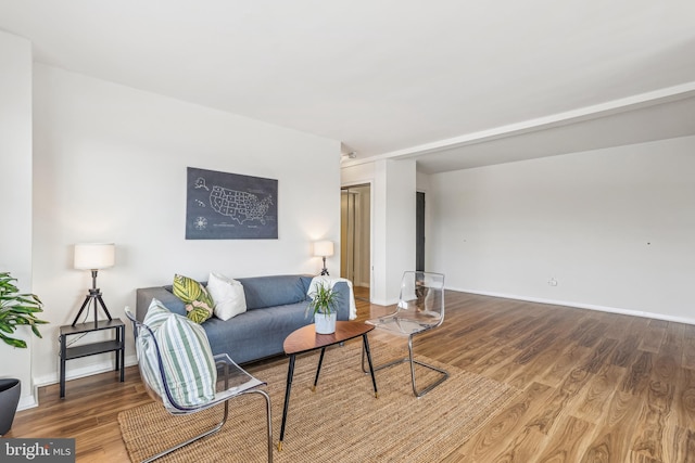 living room featuring hardwood / wood-style floors