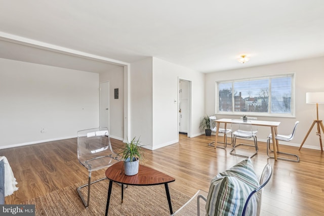 living room featuring hardwood / wood-style flooring