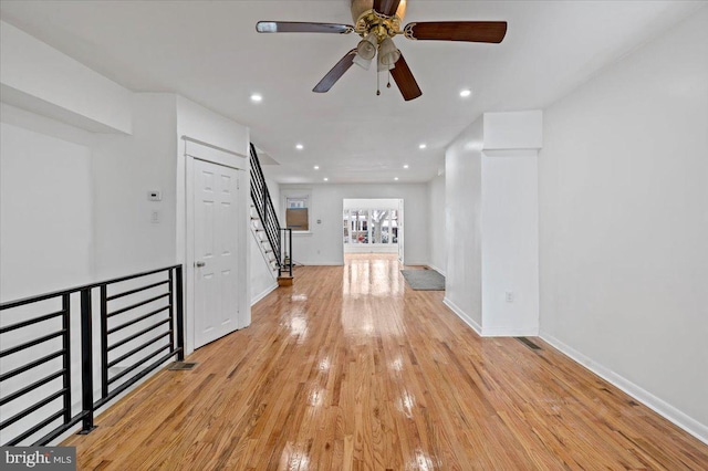 interior space featuring light hardwood / wood-style floors