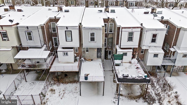 view of snowy aerial view