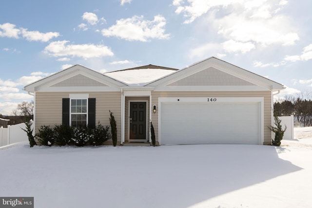 ranch-style home with a garage