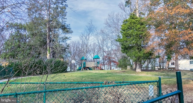 view of yard featuring a playground