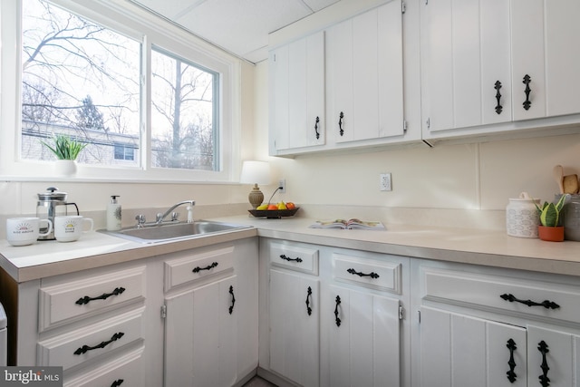 kitchen with white cabinets and sink