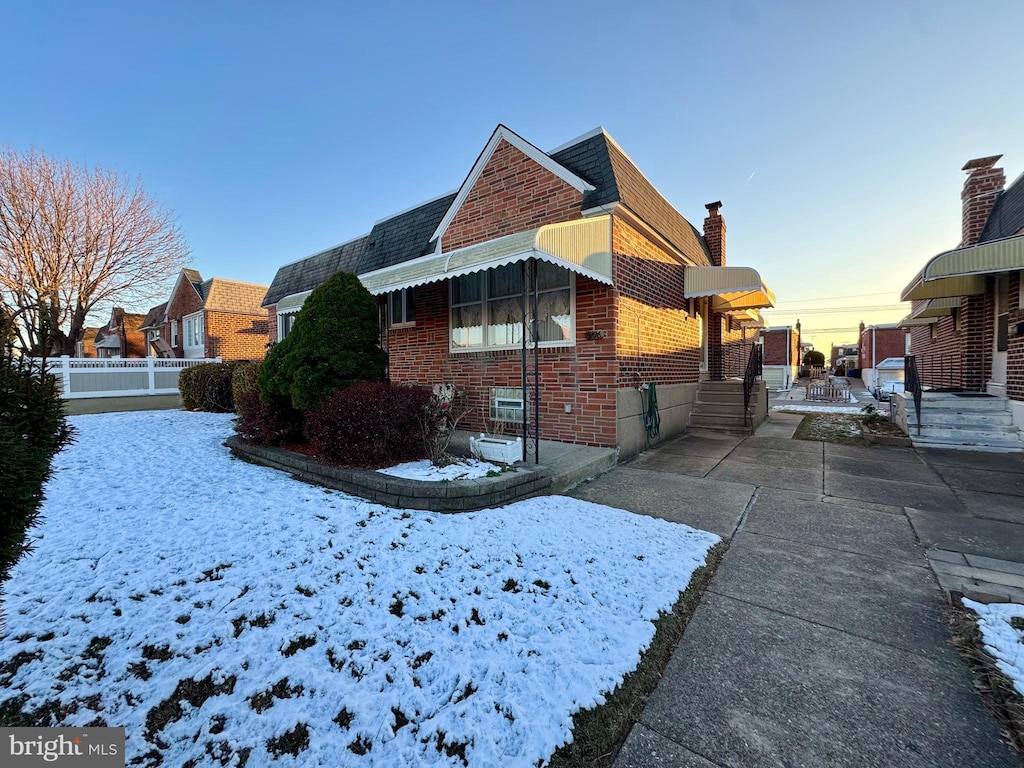 view of snowy exterior