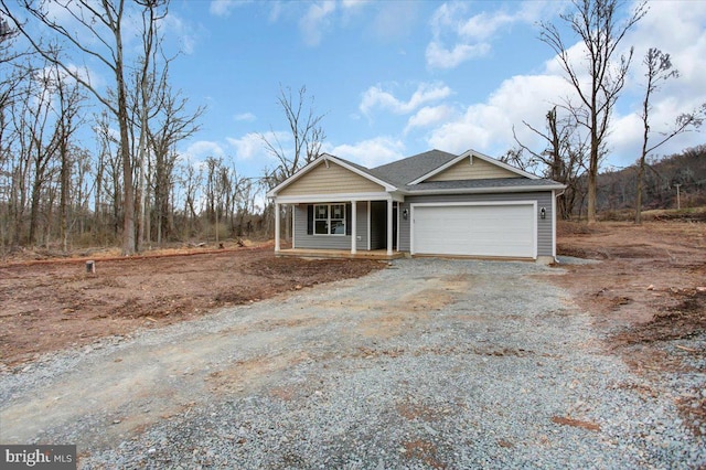 view of front facade with a garage