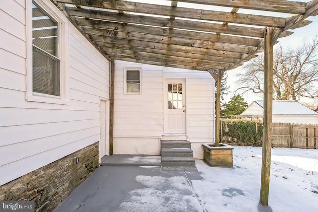 exterior space with a carport