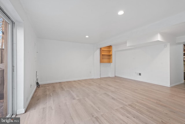 interior space featuring light wood-type flooring