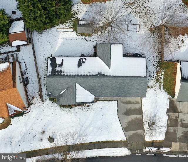 view of snowy aerial view