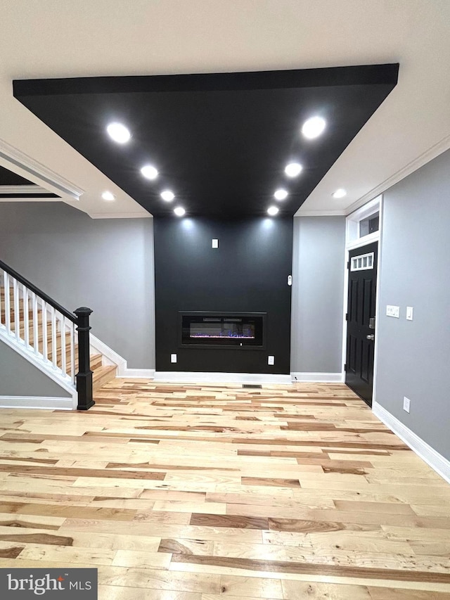 interior space featuring wood-type flooring