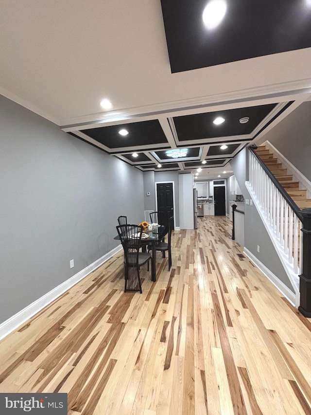 dining room with light wood-type flooring