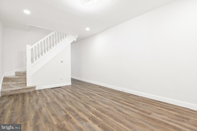 interior space featuring dark hardwood / wood-style flooring