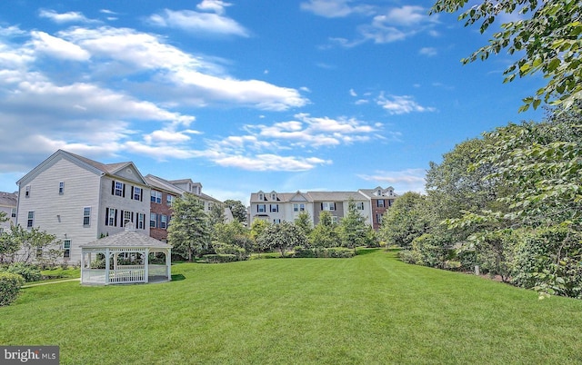 view of yard featuring a gazebo