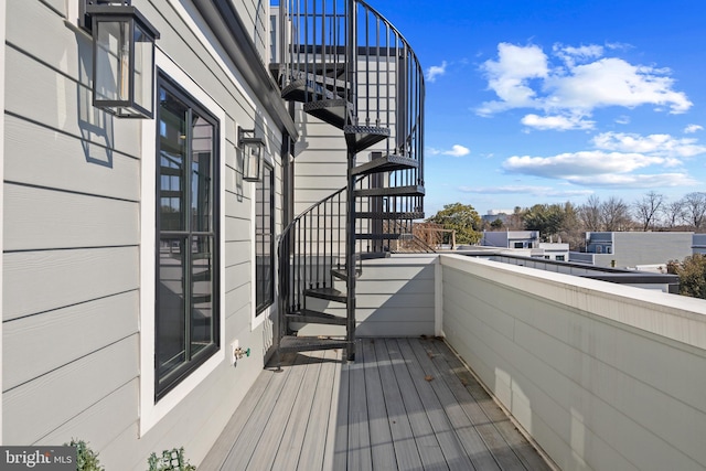 wooden terrace with stairs