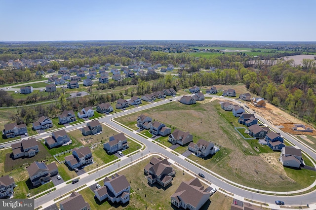 aerial view with a residential view