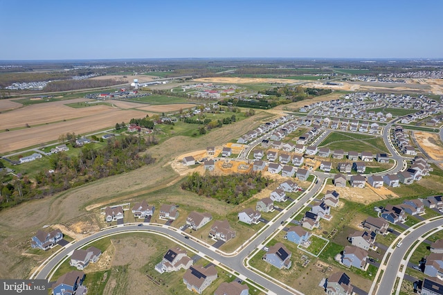 bird's eye view with a residential view