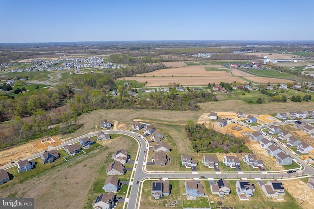 birds eye view of property with a residential view