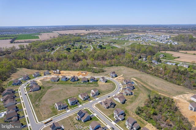 aerial view with a residential view