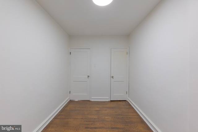 interior space featuring dark hardwood / wood-style flooring