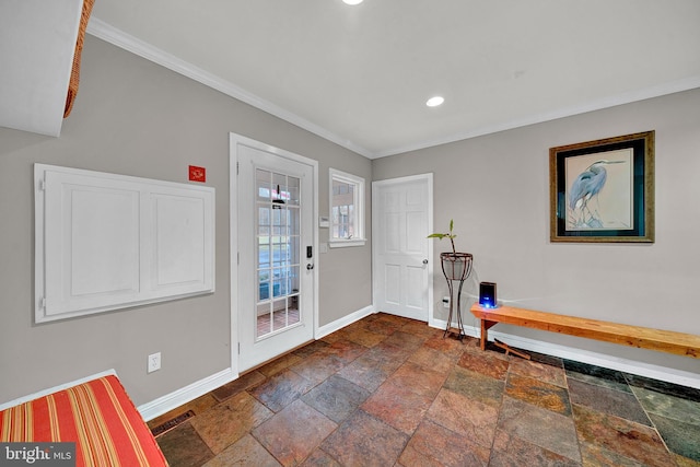 foyer entrance with crown molding