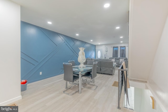 dining room featuring light wood-type flooring