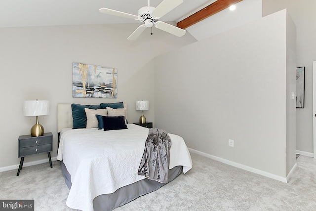5284 Davis Ford Rd, Woodbridge, VA 22192 - bedroom with lofted ceiling, baseboards, light carpet, and a ceiling fan