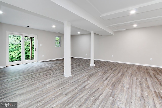 5284 Davis Ford Rd, Woodbridge, VA 22192 - basement featuring wood finished floors, baseboards, and recessed lighting