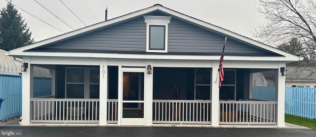 exterior space featuring covered porch