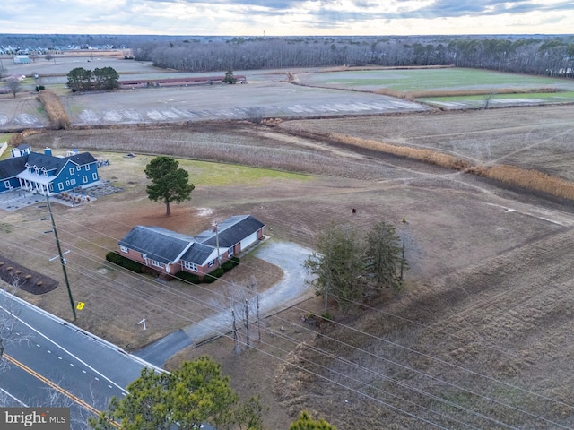 drone / aerial view featuring a rural view