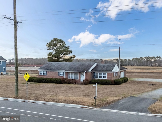 view of single story home