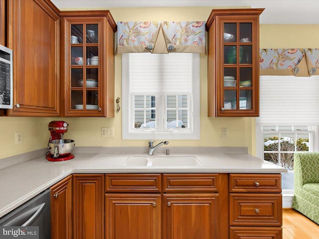 kitchen with stainless steel dishwasher and sink