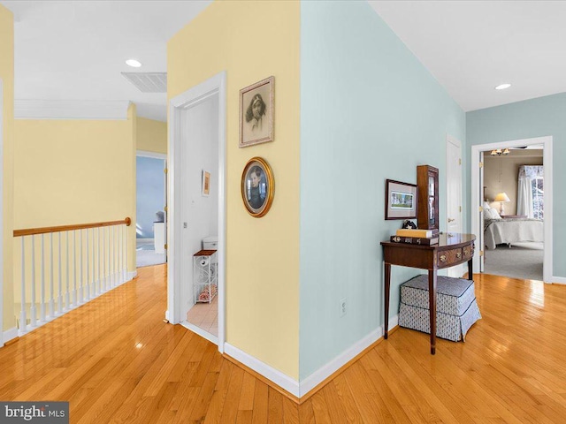 hall featuring light hardwood / wood-style flooring