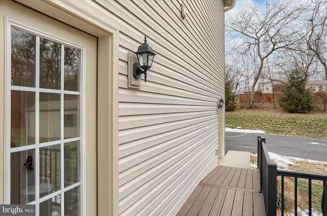 deck with a patio