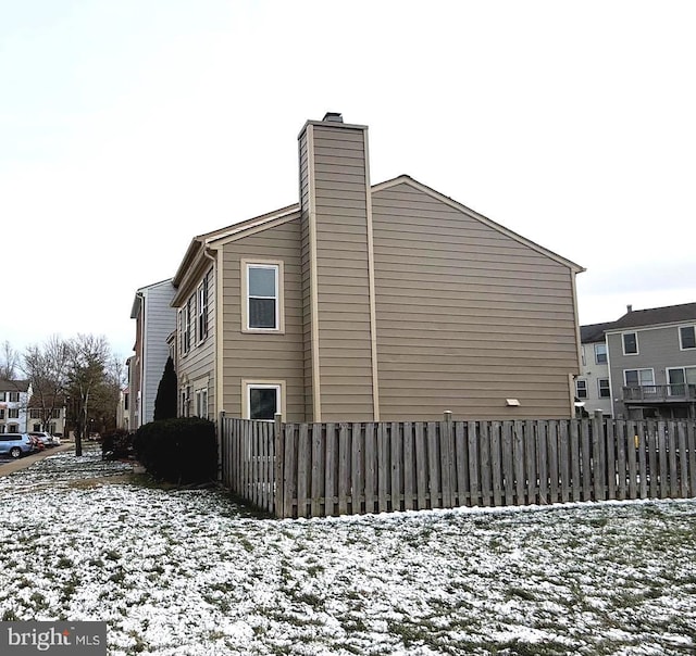 view of snowy exterior