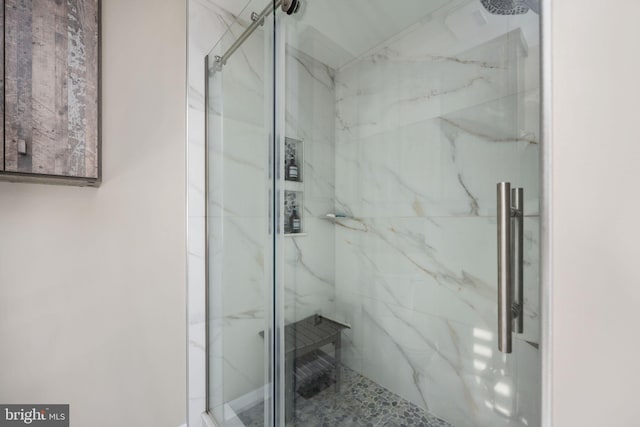 bathroom featuring walk in shower