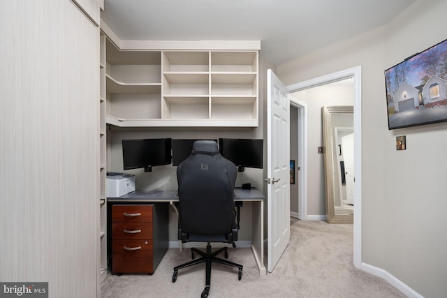 view of carpeted office space