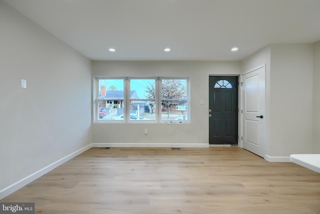 foyer entrance featuring light hardwood / wood-style floors