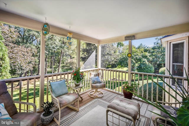 view of unfurnished sunroom