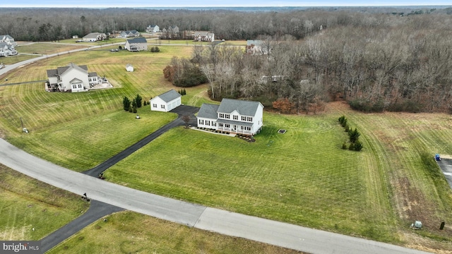 drone / aerial view with a rural view