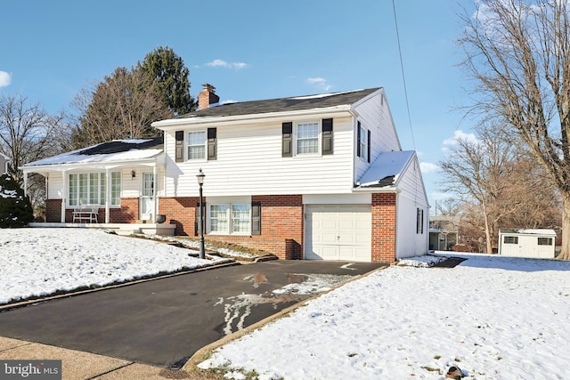 tri-level home featuring a garage