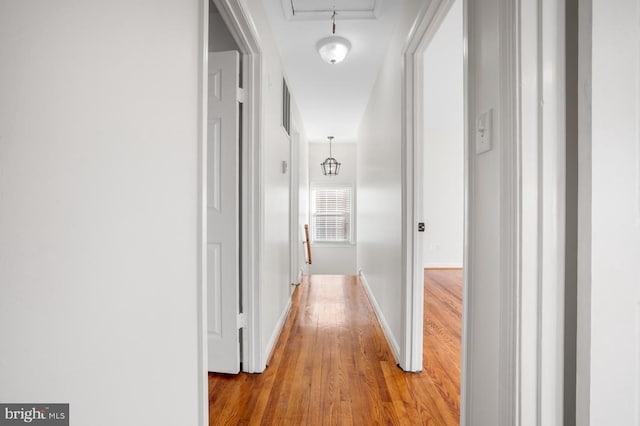 corridor featuring light hardwood / wood-style floors