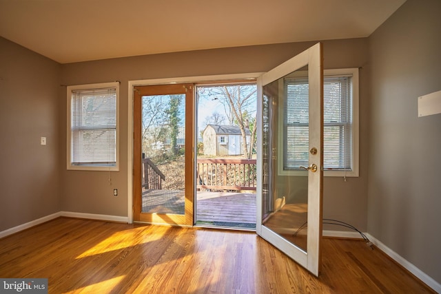 entryway featuring hardwood / wood-style floors