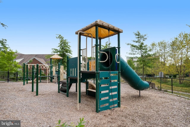 communal playground with fence