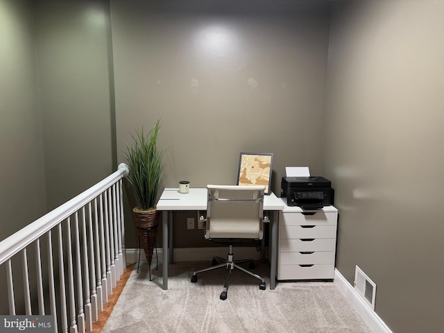 view of carpeted office