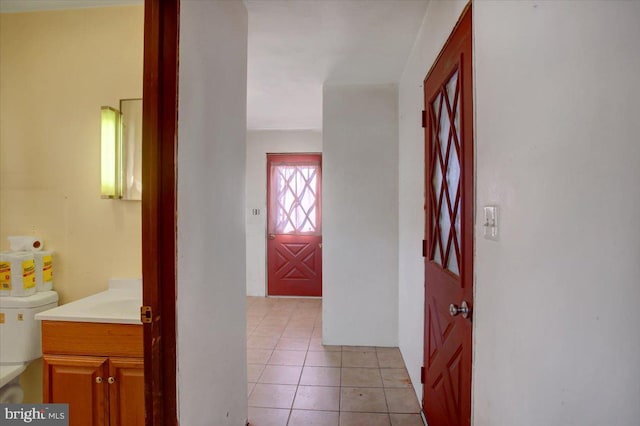 interior space with light tile patterned flooring