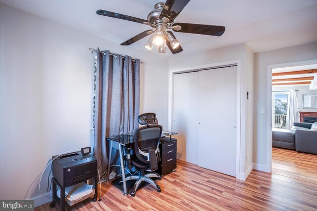 1427 Paul Blvd, Manahawkin, NJ 08050 - office featuring light wood-style floors and a ceiling fan