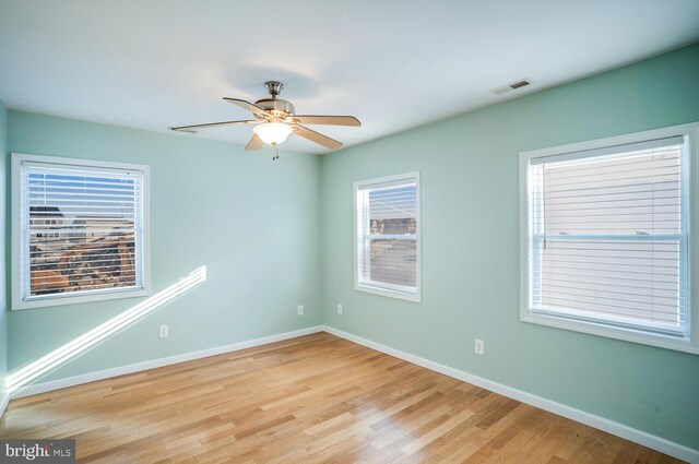 1427 Paul Blvd, Manahawkin, NJ 08050 - spare room with ceiling fan, visible vents, baseboards, and light wood-style flooring