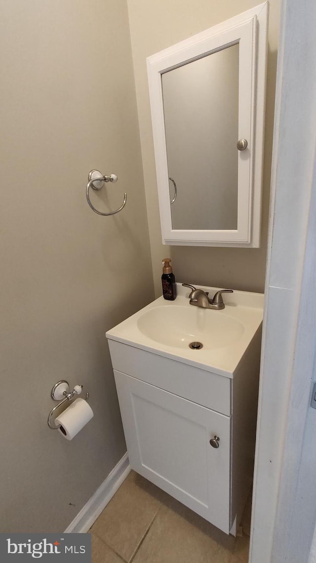 bathroom featuring vanity and tile patterned floors