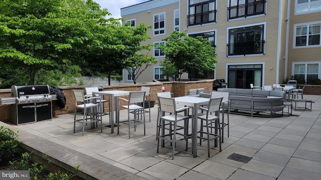 view of patio / terrace featuring an outdoor living space