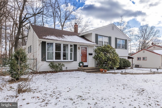 split level home featuring central air condition unit