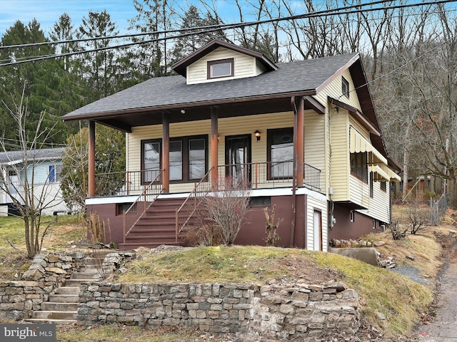 bungalow-style house with covered porch